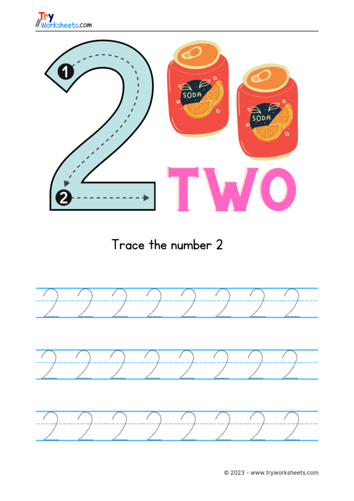 Number-2-Tracing - Try Worksheets