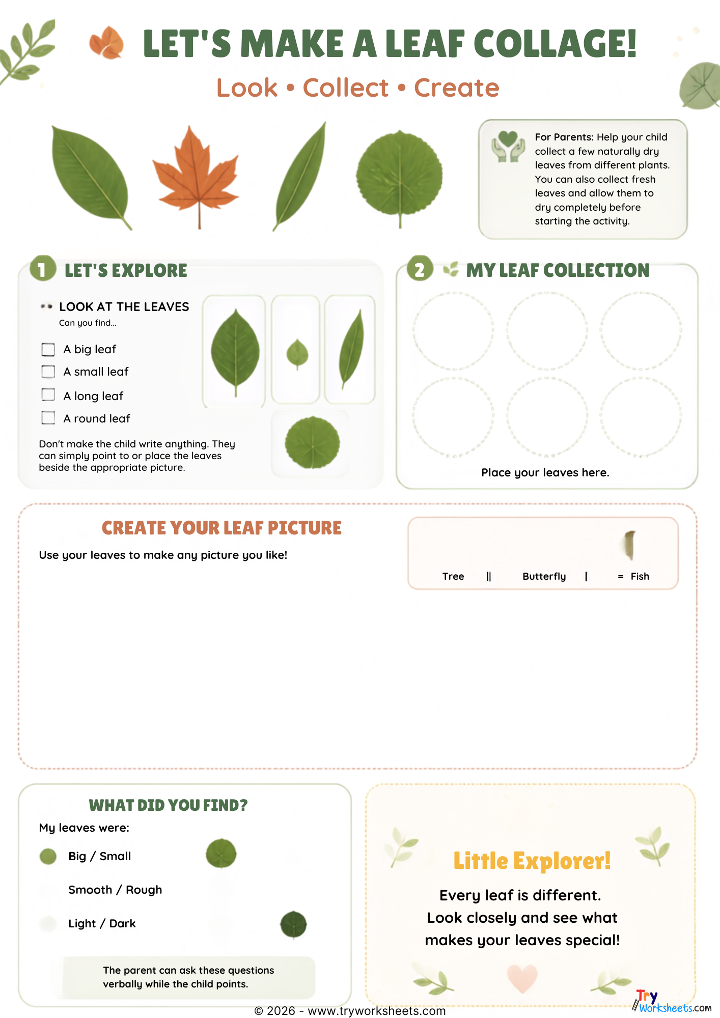 Make a leaf collage activity for preschoolers