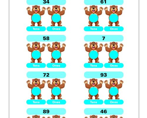 Math Grade 1 – Place Value Worksheet for Tens and Ones