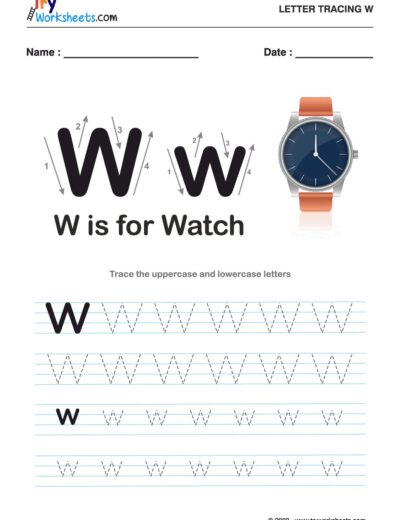 Tracing  Letter – W