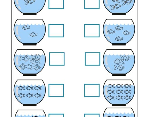 Math KG Worksheet – More or Less