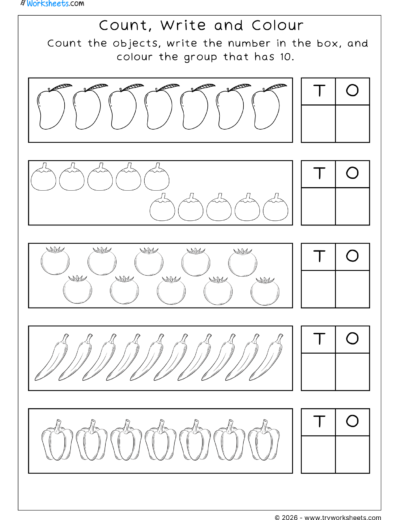 Counting Numbers Worksheets for Kids | Count , Write and Color