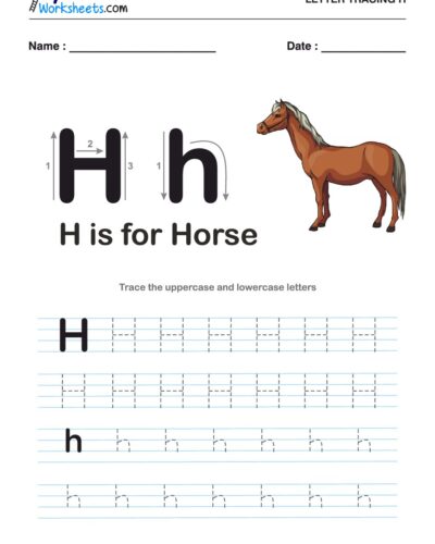 Tracing  Letter – H