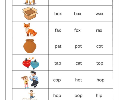 Grade 1 English Worksheet – Learn to Spell with Pictures