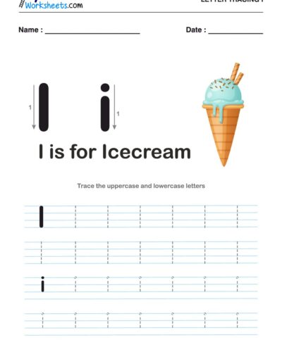 Tracing  Letter – I