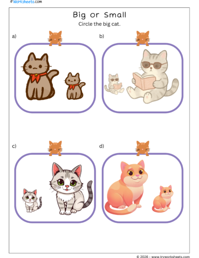 Big or Small Math Worksheets for Kids – 3