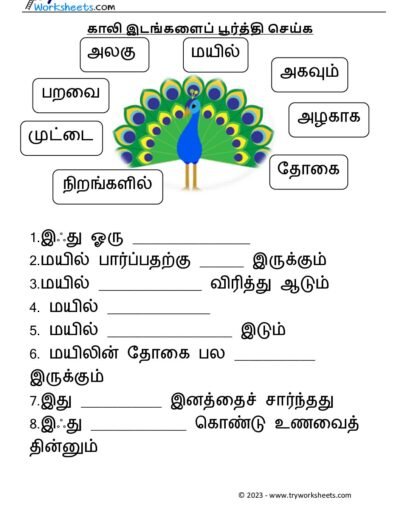காலி இடங்களைப் பூர்த்தி செய்க