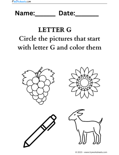 Letter coloring G