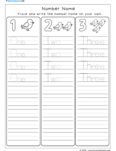 Number Names 1 to 10 – A