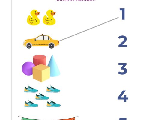Math KG Worksheet – Match the Number