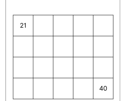 Missing Numbers: Fill in Numbers 21 to 40