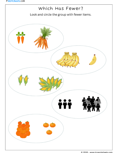Comparing Numbers – Which Has Fewer?