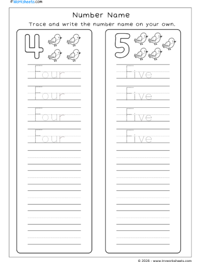 Number Names 1 to 10 – B