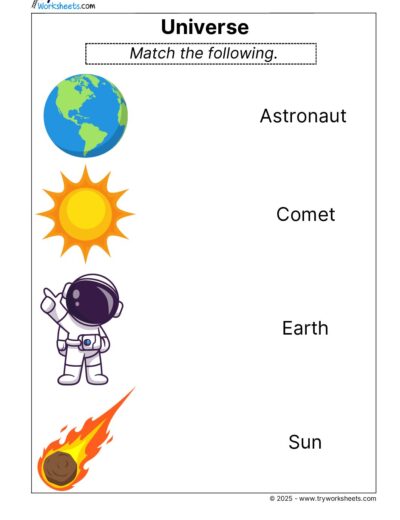 Science Grade 1 Worksheet – Universe