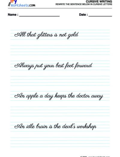 English Cursive Writing – 2