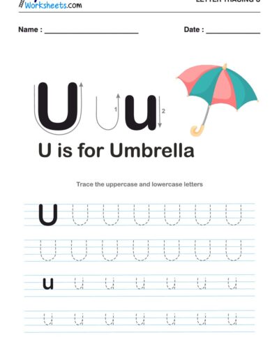 Tracing  Letter – U