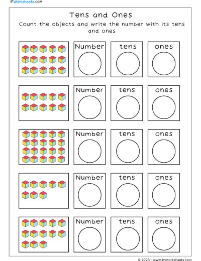 Place Value Worksheets – Ones, Tens