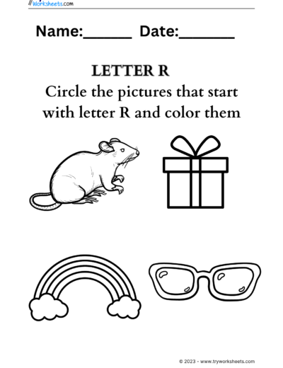 Letter coloring R