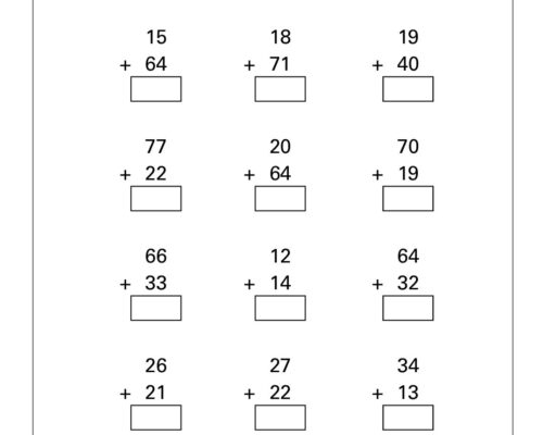 Math – Grade 1: Addition Worksheet
