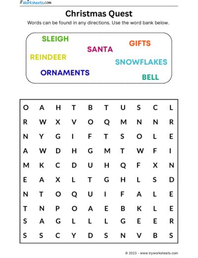 Christmas word search