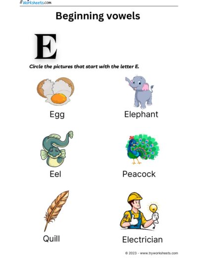 English – Grammar  – Beginning Vowels-2