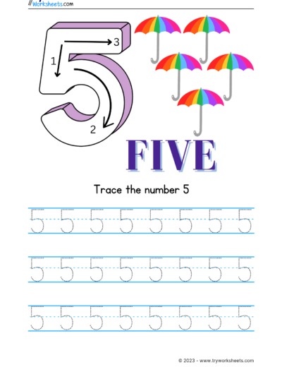 Number-5-Tracing