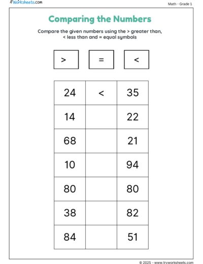 Comparing Numbers with >, 