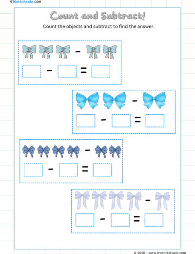 UKG Math Subtraction Worksheets – Easy Subtraction Practice for Kids