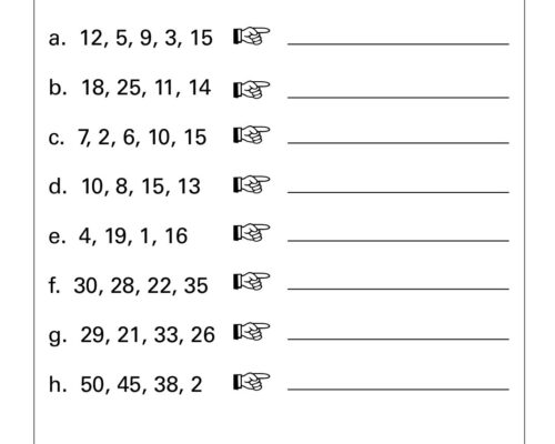 Math – Grade 1: Ascending Order Worksheet | Arrange Numbers