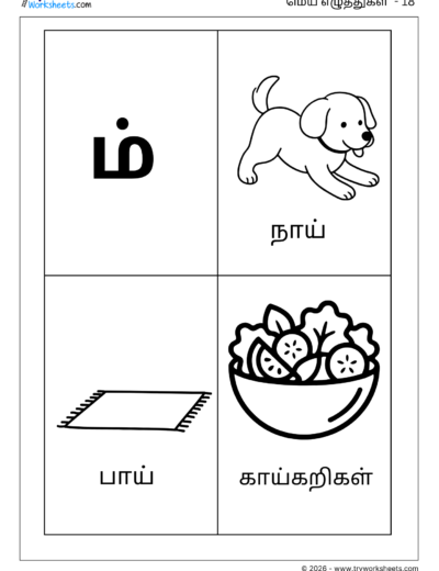 Tamil Mei Eluthukkal Coloring Worksheet – Letter ம்