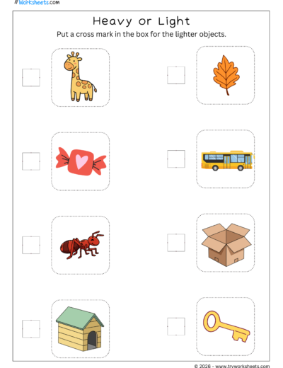 Heavy or Light Worksheet -1