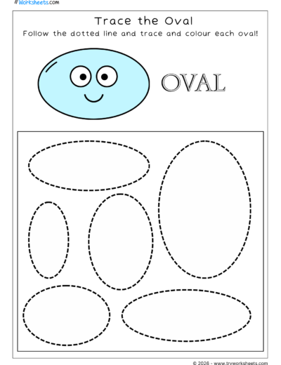 LKG Shapes Worksheets -Oval