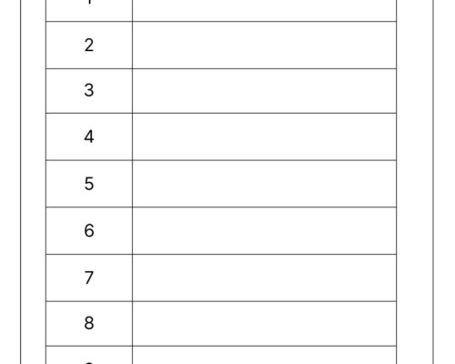 Write the Number Name for the Given Number (1 to 10)