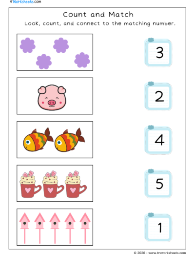 Count and Match Numbers 1 to 5