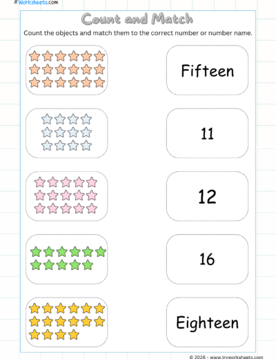Numbers & Counting Worksheets for UKG