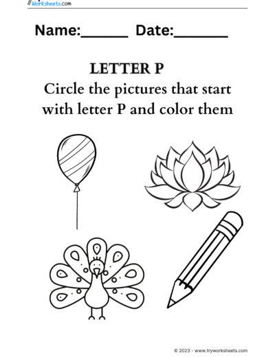 Letter coloring P