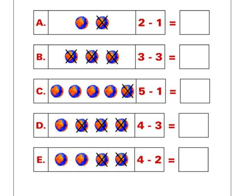 Math Grade 1 – Subtraction Worksheet with Fill-in Answers