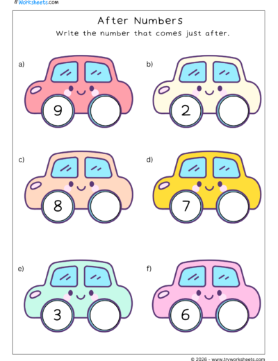 LKG After Numbers Worksheets | Free Printable Math Worksheets  Short Description: