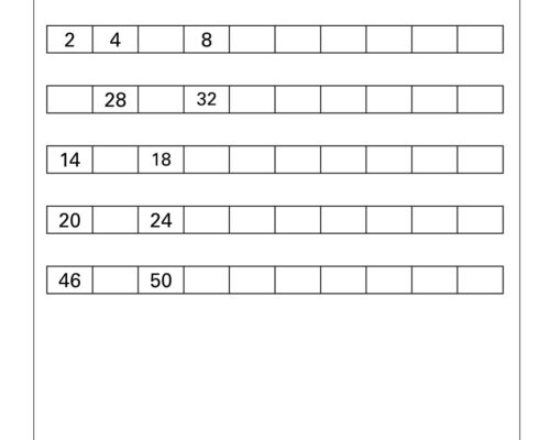 Math – Grade 1: Counting by 2’s Worksheet | Fill in the Missing Numbers