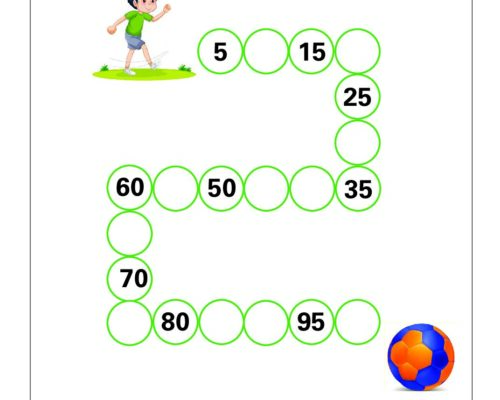 Math – Grade 1: Counting by 5’s Worksheet (5 to 100) | Fill in the Missing Numbers
