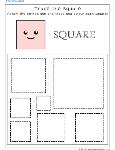 LKG Shapes Worksheets -Square