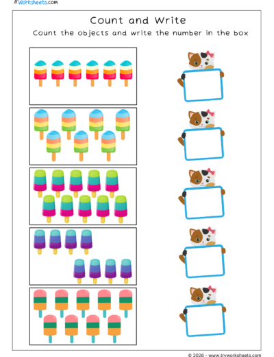 Count and Write Worksheets | Free Printable Math Worksheets