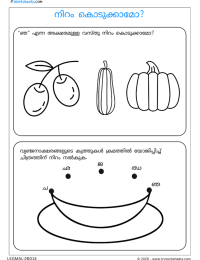 Malayalam Consonants Activity Worksheets-I