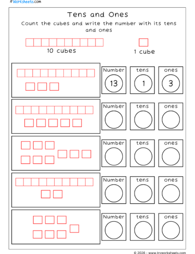 Place Value Worksheets – Ones, Tens