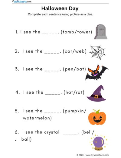 Complete the Halloween sentences