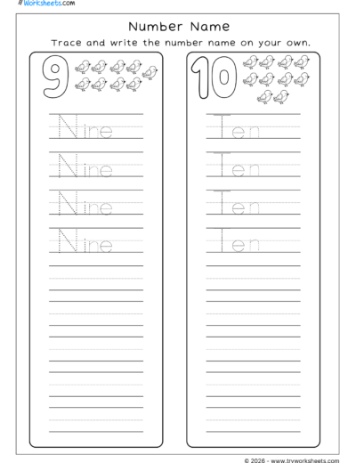 Number Names 1 to 10 – D