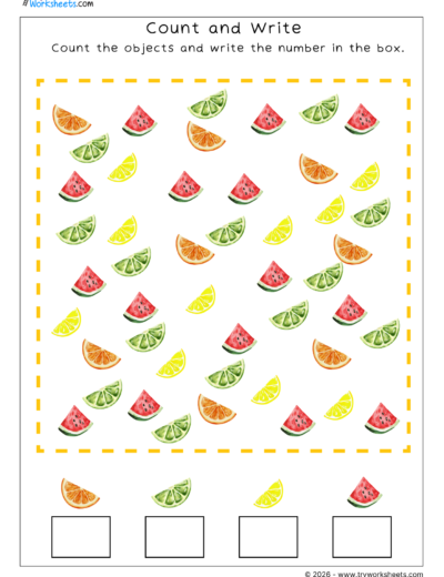 Counting Numbers Worksheets for Kids | Count and Write