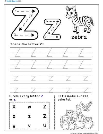 English Letter Tracing Worksheets – A to Z Printable Practice