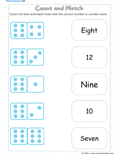 Numbers & Counting Worksheets for UKG