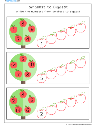 Comparing Numbers Worksheets for Kids | Smallest to Biggest-A